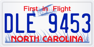 NC license plate DLE9453