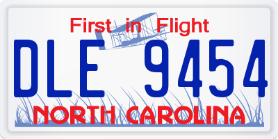 NC license plate DLE9454
