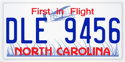 NC license plate DLE9456
