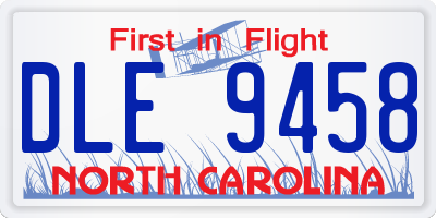 NC license plate DLE9458