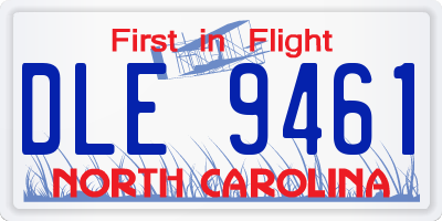NC license plate DLE9461