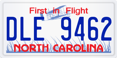 NC license plate DLE9462