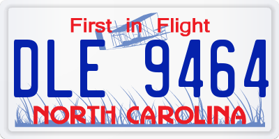 NC license plate DLE9464