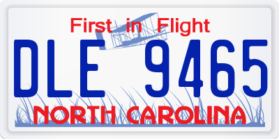 NC license plate DLE9465