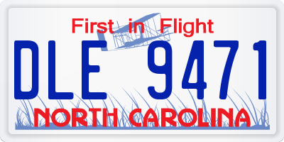 NC license plate DLE9471