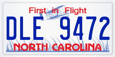 NC license plate DLE9472