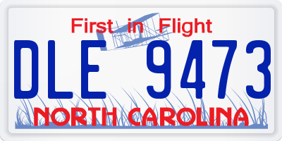 NC license plate DLE9473