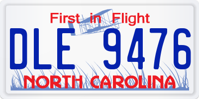 NC license plate DLE9476