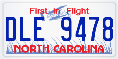NC license plate DLE9478