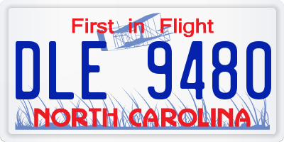 NC license plate DLE9480