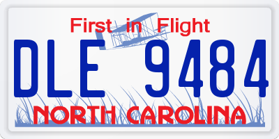 NC license plate DLE9484