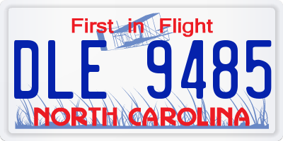 NC license plate DLE9485