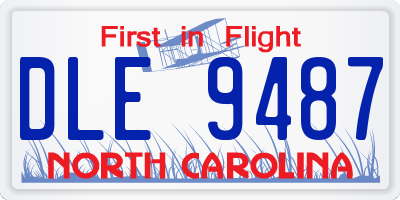 NC license plate DLE9487
