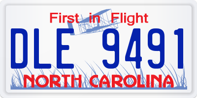 NC license plate DLE9491