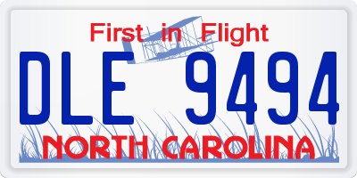 NC license plate DLE9494