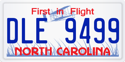 NC license plate DLE9499