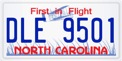 NC license plate DLE9501