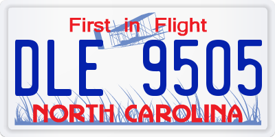 NC license plate DLE9505