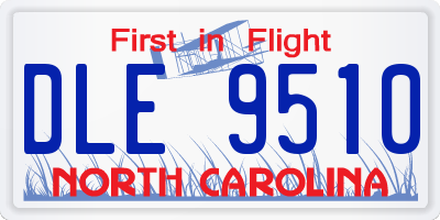 NC license plate DLE9510