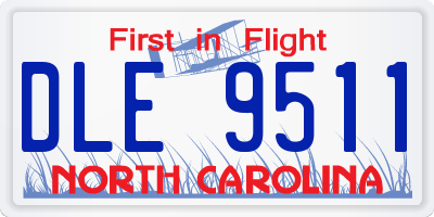 NC license plate DLE9511