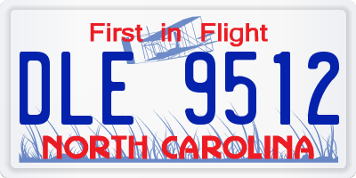 NC license plate DLE9512