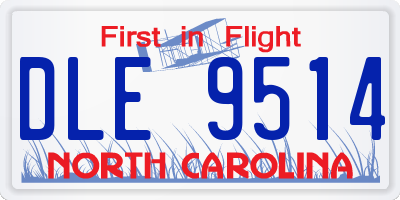 NC license plate DLE9514