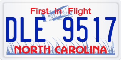 NC license plate DLE9517