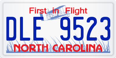 NC license plate DLE9523