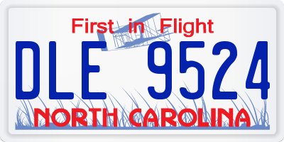 NC license plate DLE9524