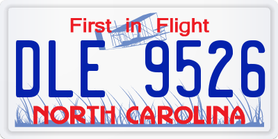 NC license plate DLE9526