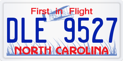 NC license plate DLE9527