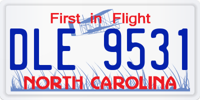 NC license plate DLE9531