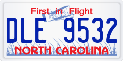 NC license plate DLE9532