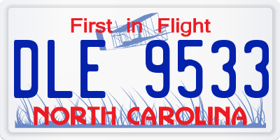 NC license plate DLE9533