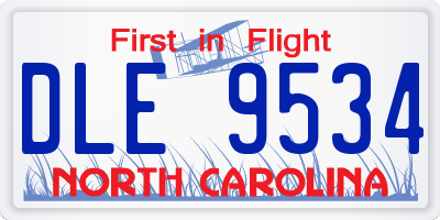 NC license plate DLE9534