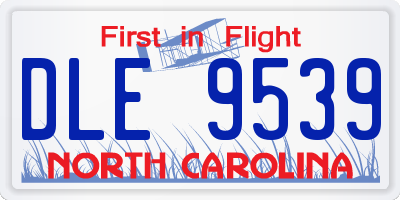 NC license plate DLE9539