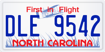 NC license plate DLE9542