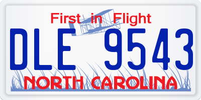 NC license plate DLE9543