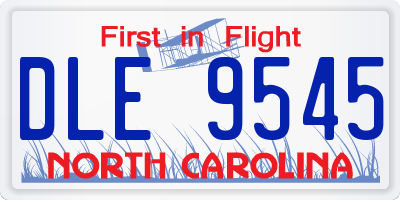 NC license plate DLE9545