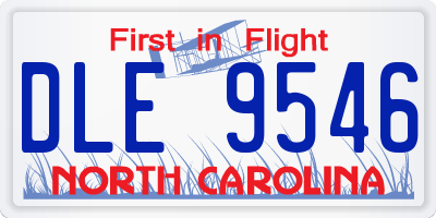 NC license plate DLE9546