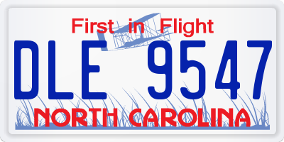 NC license plate DLE9547