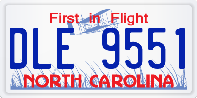 NC license plate DLE9551