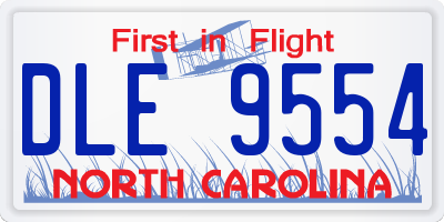 NC license plate DLE9554