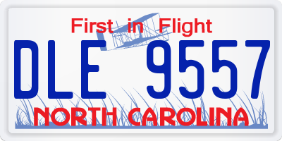 NC license plate DLE9557