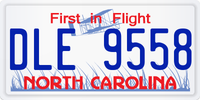 NC license plate DLE9558