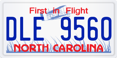 NC license plate DLE9560