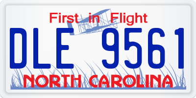 NC license plate DLE9561