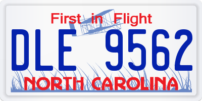 NC license plate DLE9562