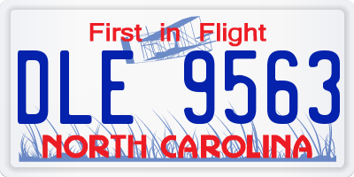 NC license plate DLE9563