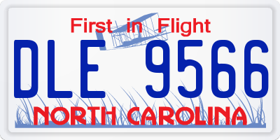 NC license plate DLE9566